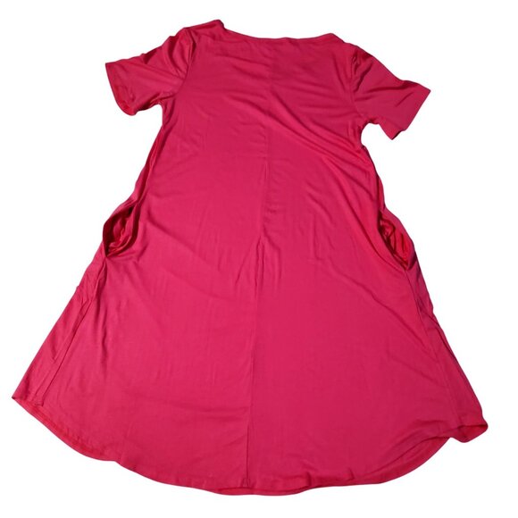 Womens Pink THJS A-Line Dress Size M Rayon & Spandex V-neckline Style# 401RYCH - Picture 7 of 10